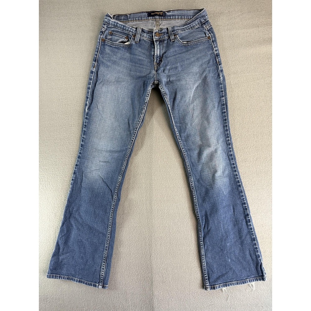 Levi's 524 Too Superlow Jeans Womens 28x29 Flare Blue Low Rise Bootcut Denim